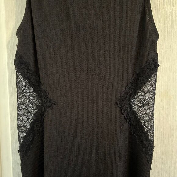 ZARA Black Maxi Dress w/ Lace Insets – Size S - Picture 2 of 7